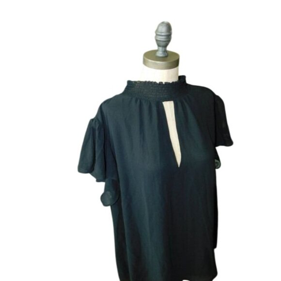 1. State Size 2X Plus Size Black Keyhole Blouse Nordstrom - Picture 2 of 2